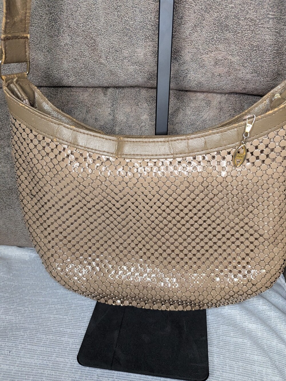 Whiting & Davis Vintage Champagne Mesh Bag Read Description
